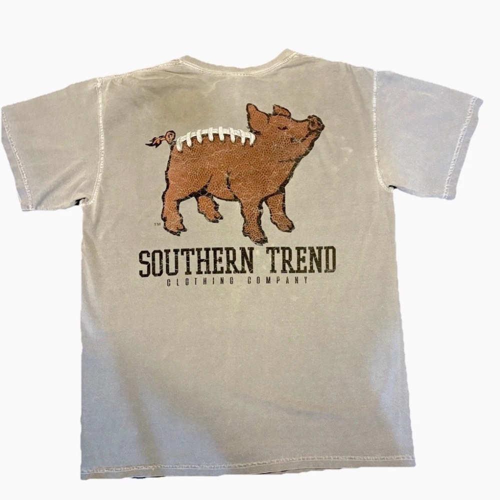 Comfort Colors Southern Trend Clothing Company Graphic Tee Pig Design Size M